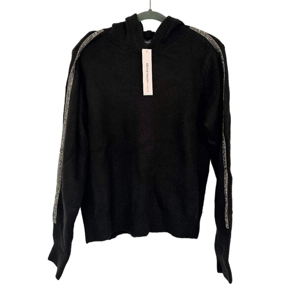 AQUA EMBELLISHED KNIT HOODIE - Picture 2 of 3